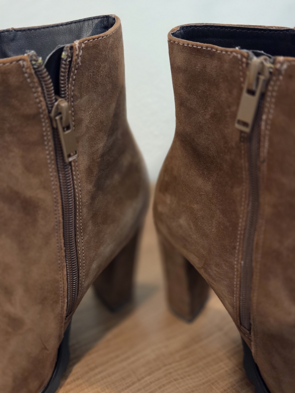 Aldo Tan Suede Block Heel Ankle Boots - Picture 4 of 4